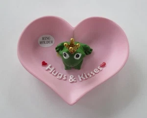 EE5 hugs & kisses xoxo FROG prince RING HOLDER pink heart Ganz Jewelry organizer - Picture 1 of 7