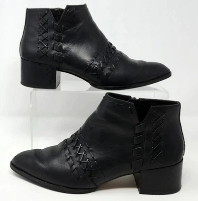 Donald Pliner Botines Cremallera Cuero Negro Bowery Talla 7.5M Foto 1 de 4