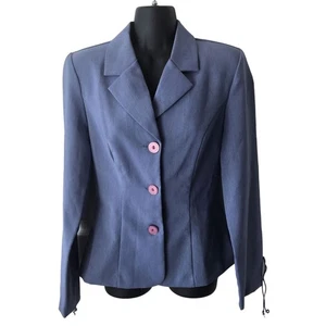 Vintage Y2K My Michelle Blue Fitted Three Button Career Blazer Jacket Size 5 - Picture 1 of 6