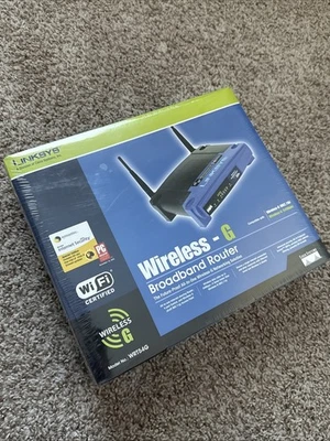 Wi-Fi Wireless-G Broadband Router 2.4 GHz Linksys WPA2 & WMM (Model WRT54G) New - Image 1 of 4