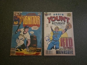 Pop Fly Shop Robin Yount & Paul Molitor Milwaukee Brewers Auto 141/456 32/435 - Picture 1 of 6