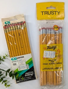 BRAND NEW LOT 25✏️Vintage 10 Empire & 15 Trusty Pencils USA Made No2 Unsharpened - Picture 1 of 9