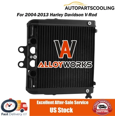Engine Aluminum Radiator Cooler For 2004-2013 Harley Davidson V-Rod VRSCB VRSCA Foto 1 de 4