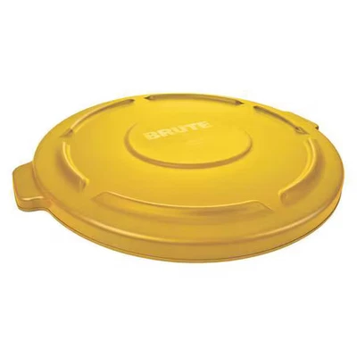 Tapa de bote de basura Rubbermaid Commercial Fg263100yel Brute (R) 32 galones, amarillo plano, Foto 1 de 4