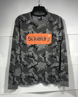 Camiseta Camuflaje Hombre Pequeña Gris Superdry Manga Larga Mezcla Algodón Exterior Foto 1 de 4