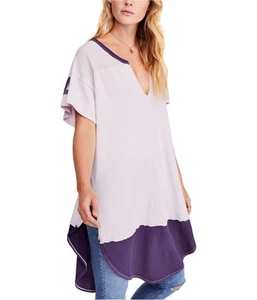 Free People Womens Varsity Tunic Graphic T-Shirt, Purple, X-Small - Picture 1 of 1