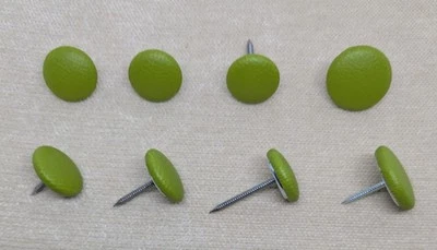 Lime Lisbon Vinyl Nail Back Upholstery Buttons - Various Sizes Available - Image 1 of 2