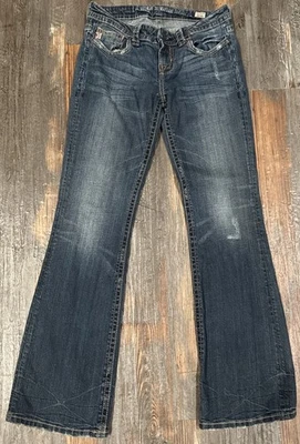 Pantalones de mezclilla MEK DENIM para mujer EE. UU. Huntington Bootcut desgastados 27/32 Foto 1 de 4