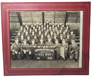 Foto de colección de la Base de la Fuerza Aérea Sampson de Ginebra, Nueva York de noviembre de 1955 en marco de doble cara - Imagen 1 de 11