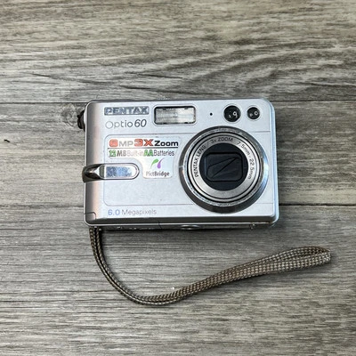 Pentax Optio 60 6.0MP Digital Camera - Silver Tested Ready Crack On Screen - Image 1 of 3