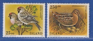 Island 1995 Vögel, Birkenzeisig und Bekassine Mi.-Nr. 833-34 Satz kpl. **  - Bild 1 von 1