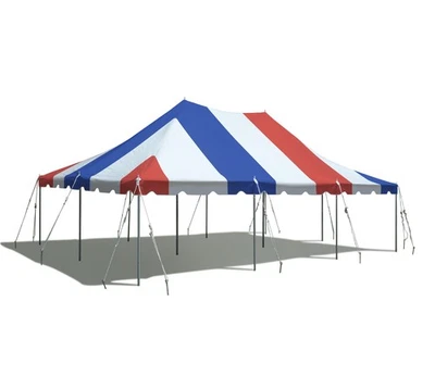 Weekender Pole Tent 20x30 Red White Blue Canopy Event Wedding Party Backyard - Image 1 of 4