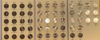 1999-2008 “D” BU Complete 50 State Quarter Set + 2009’s Littleton Album 56 Coins - Image 1 of 4