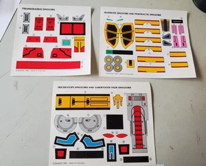 Vintage Dino Megazord Power Ranger Dinozord Unused Decals ORIGINAL VINTAGE PARTS - Picture 1 of 2