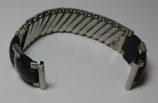 NOS Antique Fidelity Stainless Steel SS & Black Links  Watch Band 11 mm #T66
