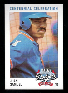 1990 L. A. Police Dept. card #10 - JUAN SAMUEL - Los Angeles Dodgers