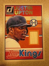 2014 DONRUSS BAT KINGS STUDIO #8 JUSTIN UPTON GAME USED BAT ATLANTA BRAVES 9/25