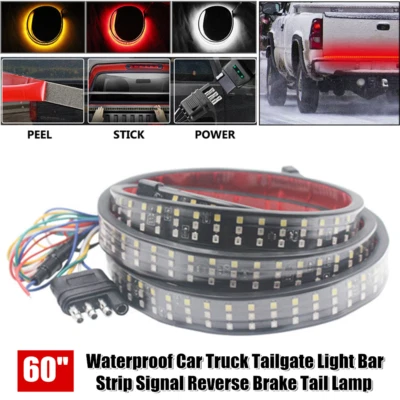 60" 1.5m Flexible Car Truck Tailgate Light Bar Strip Brake Turn Signal Tail Lamp - Image 1 of 4