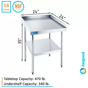 Work Table with Backsplash and Sidesplashes | Stainless Steel Prep Table 24"x24" - Picture 1 of 3