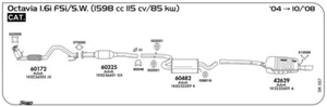 CATALIZZATORE PER SKODA Octavia 1.6i Fsi/S.W. 1598 cc 115 cv/85 kw Cat 2004/10/0 - Imagen 1 de 1