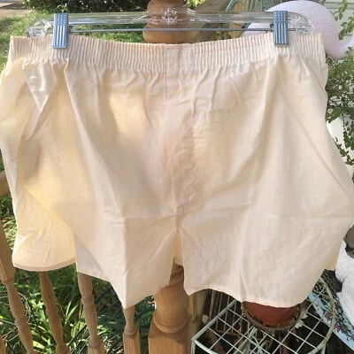 Fruit of the Loom Cream Boxer Shorts 38 Mens Cotton Sanforized Vtg 60s 70s NOS - Image 1 of 4