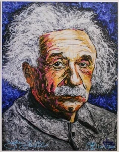 Albert Einstein Edizione Limitata 11x14 Lino Stampa Belle Arti Firmata #'d/300 - Foto 1 di 3