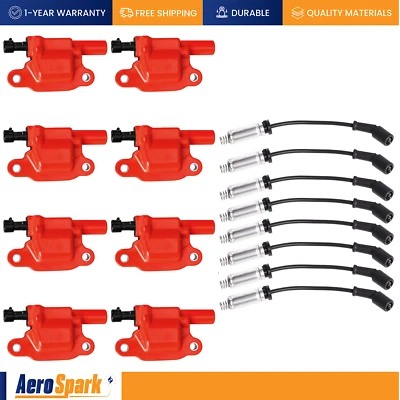 8 bobinas de encendido energéticas y juego de cables para Cadillac Escalade 2007-2014 6,2 L V8 UF413 Foto 1 de 4