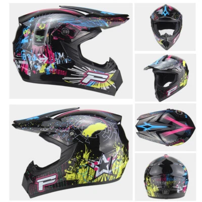 IRO Fur Fahrrad, Motorrad Motorrad Helm Integralhelm+Cross Brille+Handschuhe S-L