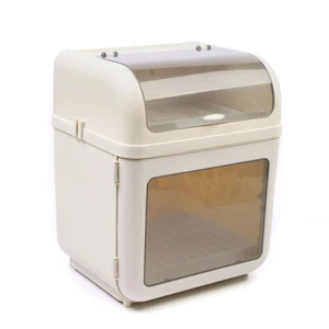 Covered Kitchen Dish Drying Rack Plastic Dustproof Drain Storage Box Basket Hold - Picture 1 of 11