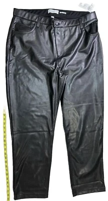 Pantalones rectos de cuero vegano negros Abercrombie & Fitch para mujer talla 34/18 nuevos con etiquetas Foto 1 de 2