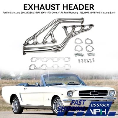 NEW 1× Stainless Exhaust Header Kit For Ford Mustang 260/289/302/351W 1964-1970 Foto 1 de 4