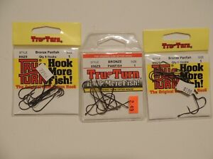 Lot of 3 packs Tru-Turn Panfish/Crappie Hooks 856ZS  size 1 pack of 9  NEW