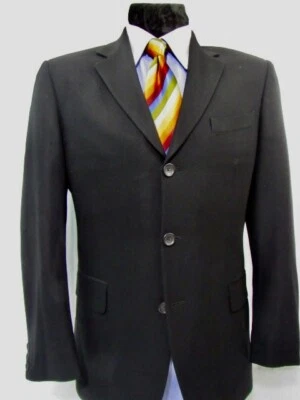 BANANA REPUBLIC 40R Modern Slim Fit Black 3 Button Lane Wool Made Italy  - Image 1 of 4