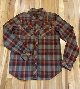 New Prana Organic Cotton Western Long Sleeve Shirt Size Small - Picture 1 of 8