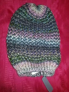 MGR Multicolor GORRO HOLGADO ESQUÍ SOMBRERO 100% Acrílico Nuevo con Etiquetas - Imagen 1 de 2