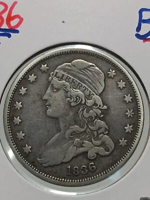 👉👉1836 Capped Bust Quarter AU/CHOICE   - Image 1 of 4