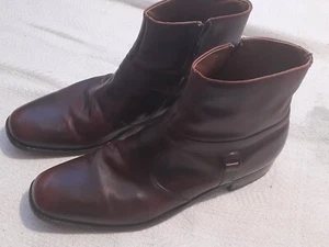 Wright Vintage Breather Ankle Boot Red/Brown Leather Zip Mens 15 A - Picture 1 of 7