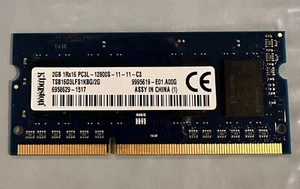 Kingston 2GB 1Rx16 PC3L-12800S DDR3-1600MHz Laptop Memory TSB16D3LFS1KBG/2G - Picture 1 of 1