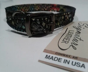 Omni Pet® Multi-Colored Native Signature Leather Dog Collar 6366-MC14 (14") - Picture 1 of 9