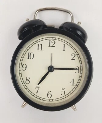 IKEA DEKAD Alarm Clock Antique Design Black Analog 2 AA. Tested Working  - Image 1 of 4