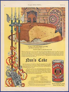Vintage 1923 ROYAL BAKING POWDER Nun's Cake Kitchen Décor Ephemera 20's Print Ad - Picture 1 of 1