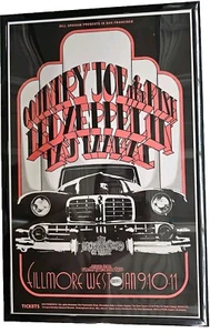Led Zeppelin 1969 Fillmore Concert Poster 11 X 17 Framed - Picture 1 of 2