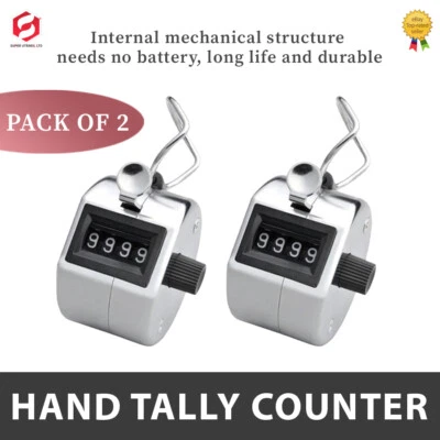 SUL Tally Counter2x4 Digit Number Manual Mini Mechanical Clicker (Plastic Knob)