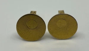 Runde Manschettenknöpfe goldfarben einzigartiges Design - Bild 1 von 2