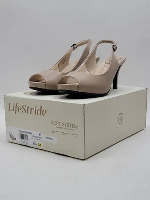 Zapatos de salón LifeStride Teller para mujer de cuero sintético punta abierta talla 6,5 M Foto 1 de 4