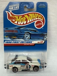  Hot Wheels 1998 First Editions #1/40 ESCORT RALLY Collector #637 White  - Picture 1 of 5