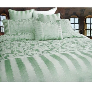 Juliette Mint Jacquard Quilt Cover Set Queen - Picture 1 of 3