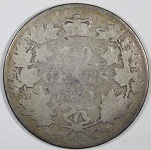 1871-H 50 Cent Canada About Good 45,000 Mintage KM 6 Free Shipping - Picture 1 of 6