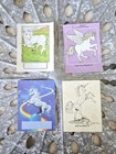 Set Of 4 Vintage Unicorn Bookplates, Fantasy Horse, Collectible Bookplates