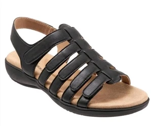 Trotters Tiki schwarze Damen-Ledersandalen ─ Größe 10M Komfort Fischer - Bild 1 von 8